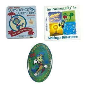 Disney Jiminy Cricket Earth Day Pins Environmentality 2001 2004 Conscience Lot 3